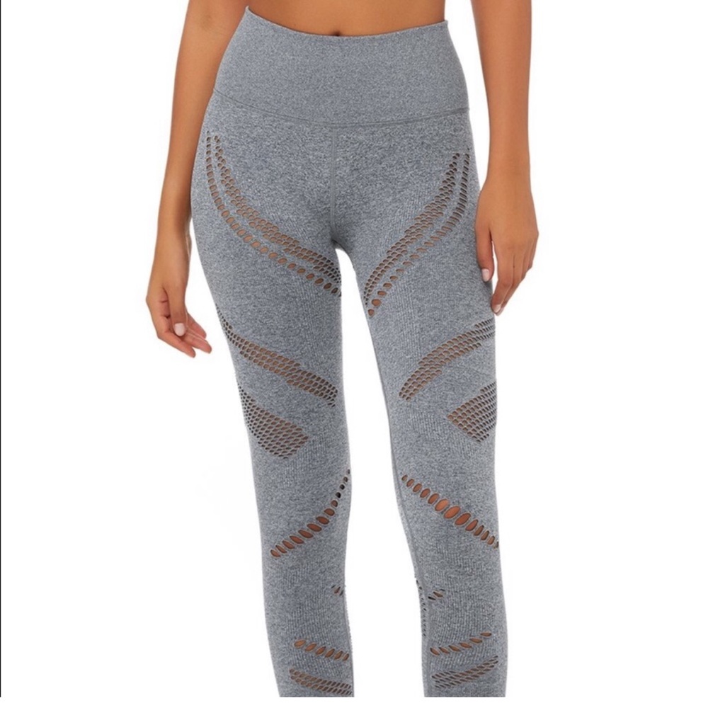 Alo Yoga Radiance High Waist Seamless Legging Cutout Gray (Medium)